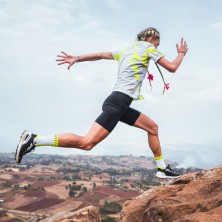 Camiseta manga corta Scott RC Run mujer blanco amarillo ideal para running