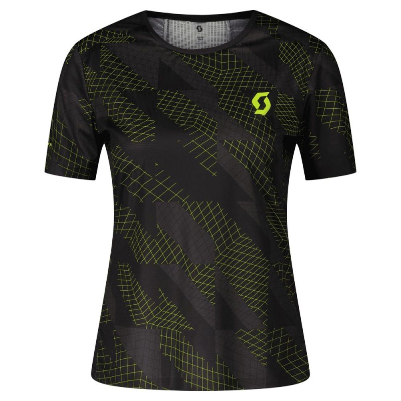 Camiseta manga corta Scott RC Run mujer Black/ Yellow