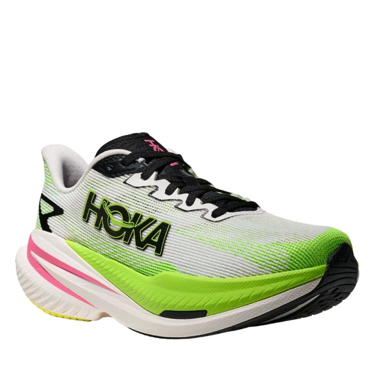 Zapatillas Hoka Mach X 3 mujer White/ Neon Lime