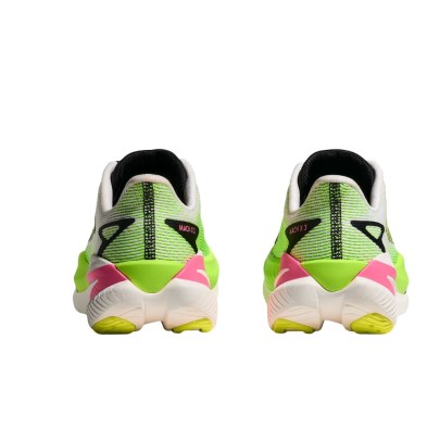 Zapatillas Hoka Mach X 3 mujer White/ Neon Lime taón  drop 5mm