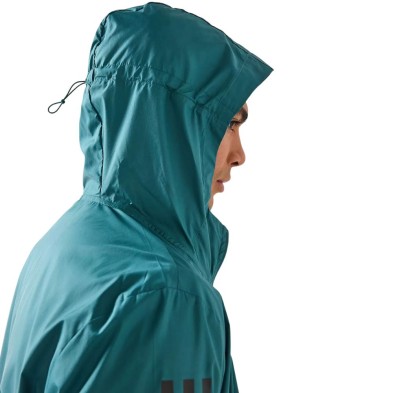Chaqueta Cortavientos Adidas Own the run jacket hombre Preloved Teal verde azulado capucha