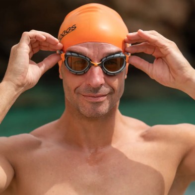 Gafas de natación Zoggs Predator Polarized Ultra Regular naranja gris