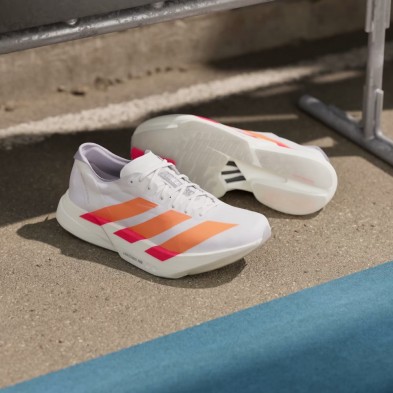 Zapatillas Adidas Adizero Adios Pro 4 Hombre blanco naranja rojo rosado