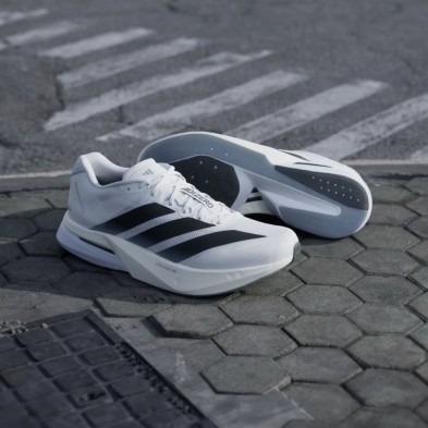 Zapatillas Adidas Adizero Boston 13 Hombre blanco negro gris