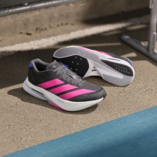 Zapatillas Adidas Adizero Boston 13 Mujer Core Black/ Lucid Pink/ Cobalt Blue par empeine textil y de malla