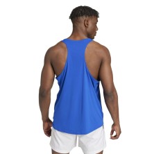 Camiseta tirantes Adidas Adizero Essentials Singlet hombre Blue tirante central en la espalda para libertad de movimientos
