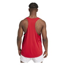 Camiseta tirantes Adidas Adizero Essentials Singlet hombre rojo espalda con tirante único, corte olímpico