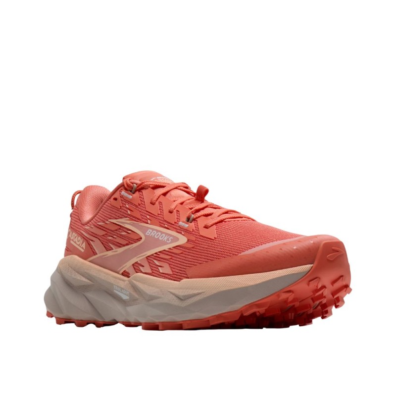Zapatillas trail Brooks Cascadia 19 mujer Peach Echo/ Chateau/ White