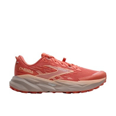 Zapatillas trail Brooks Cascadia 19 mujer Peach Echo/ Chateau/ White pisada adaptable