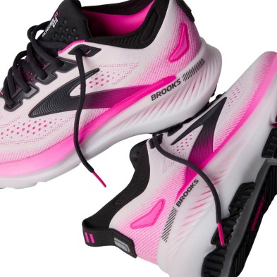 Zapatillas Brooks Glycerin GTS 23 mujer White/ Phantom/ Cyber Pink Ajuste envolvente que mejora notablemente el confort