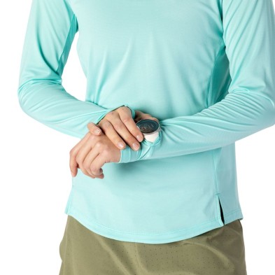 Camiseta manga larga Endurance Tech mujer orificios para reloj y para pulgares