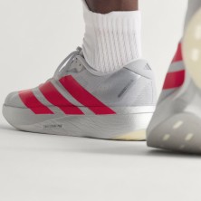 Zapatillas Adidas Adizero Evo SL Hombre Silver Metallic Lucid Red Iron Metallic inspiradas en la competición