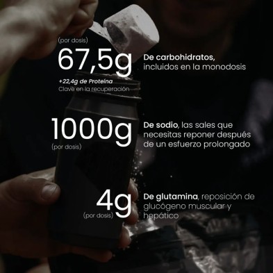 Recovery drink Fanté Glycogen 1 kg Cacao carbohidratos sodio y glutamina
