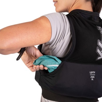 Chaleco Weis Lefty 6 L Performance Series Vest Black Red bolsillo posterior con acceso lateral