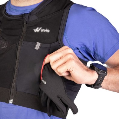 Chaleco Weis Lefty 6 L Performance Series Vest Black Red multitud de bolsillos