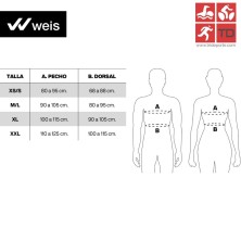 tallaje chalecos Weis Flex Evo y Nomad