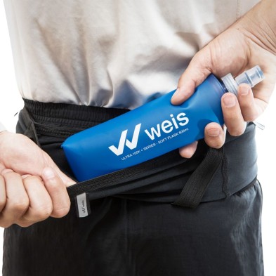 Cinturón trail Weis Endure Belt Black con bolsillo para soft flask, comida o lo que necesites