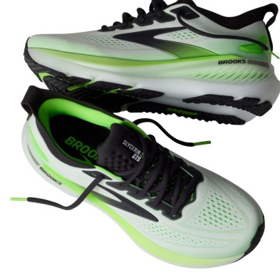 Zapatillas Brooks Glycerin GTS 23 hombre White Phantom Green Gecko Ajuste envolvente que mejora notablemente el confort