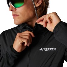 Chaqueta con capucha Adidas Terrex Xperior Climawarm+Wind hombre Black cremallera frontal