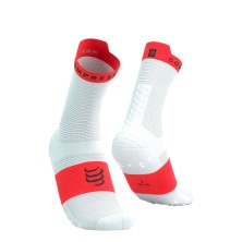 Calcetines Compressport Pro Racing V4.0 Run High White/ Fluo Red