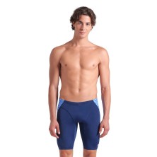 Bañador Jammer Arena New Monogram Navi Blue Multi bañador de entrenamiento con paneles diagonales