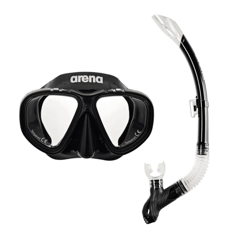 Kit de buceo Arena Premium Snorkelling Set unisex Black/ Clear