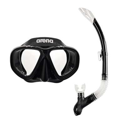 Kit de buceo Arena Premium Snorkelling Set unisex Black/ Clear
