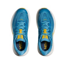 Zapatillas Hoka Clifton 10 Big Kids Alpine Blue Foggy Night empeine de jacquard transpirable