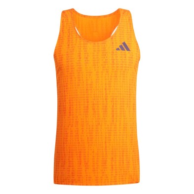 Camiseta tirantes Adidas Adizero Running Singlet hombre Pure Tangerine Pure Orange