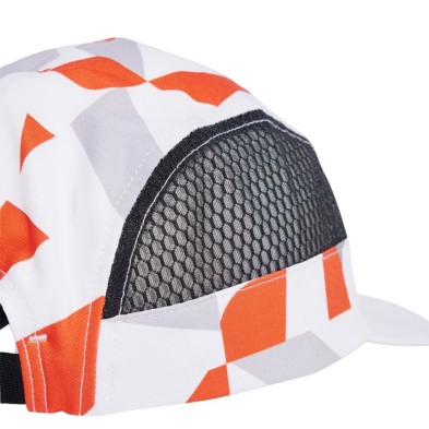 Gorra Adidas Terrex Climacool 5 panel graphic Unisex White/ Semi Impact Orange/ Black detalle tejido climacool