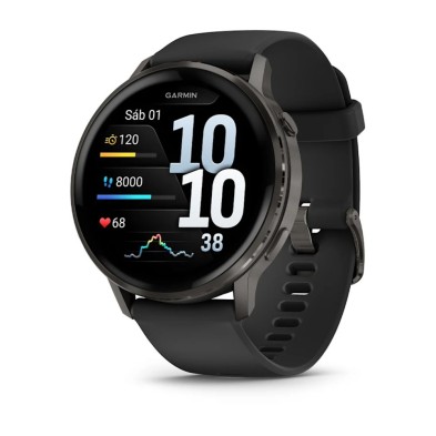 Reloj Deportivo Garmin Venu 4 45mm Slate correa de silicona Black