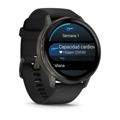Reloj Deportivo Garmin Venu 4 45mm Slate correa de silicona Black REGISTRA COMPORTAMIENTOS DE ESTILO DE VIDA PARA VER SU IMPACTO