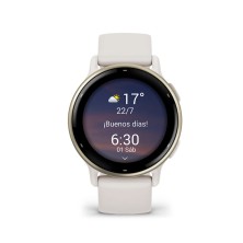 Reloj Deportivo Garmin Vivoactive 5 Cream Gold correa de silicona Ivory versátil y conectado a tu smartphone y musica