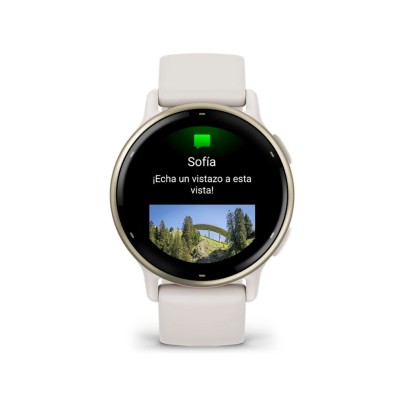 Reloj Deportivo Garmin Vivoactive 5 aluminio blanco gold  con correa de silicona blanco Ivory