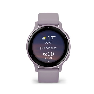 Reloj Deportivo Garmin Vivoactive 5 Orchid Metallic correa de silicona Orchid versátil y conectado a tu smartphone y musica