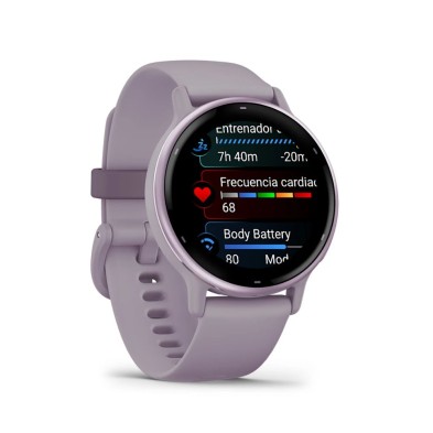 Reloj Deportivo Garmin Vivoactive 5 Orchid Metallic correa de silicona lila smartwatch con funciones de salud y ejercicio