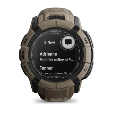 Reloj Multideporte Garmin Instinct 2X Solar Tactical Edition Coyote Tan notificaciones inteligentes