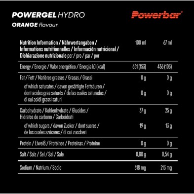 Gel energético Powergel Hydro 67ml naranja