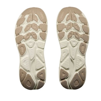 Zapatillas Hoka Clifton 10 hombre Raw Linen Stone suela par