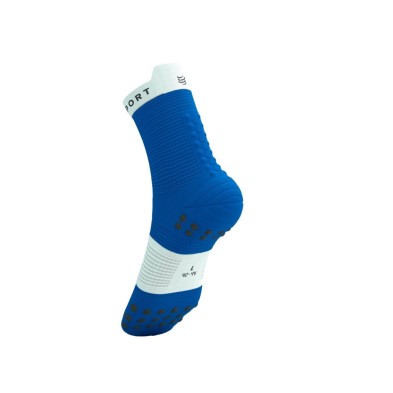 Calcetines Compressport Pro Racing V4.0 Run High Princess Blue White Dos líneas de 3D.Dots añaden protección