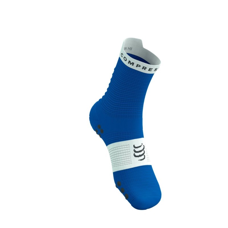 Calcetines Compressport Pro Racing V4.0 Run High Princess Blue White