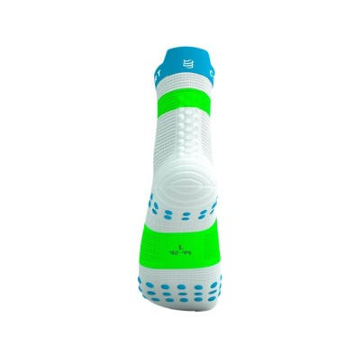 Calcetines Compressport Pro Racing V4.0 Run High White Norse Blue Neon Green