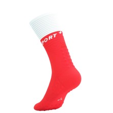 Calcetines compresión Compressport Mid Compression V2.0 Fluo Red/ White ligeros y transpirables