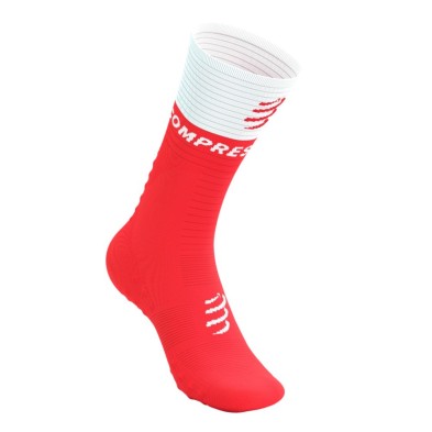 Calcetines compresión Compressport Mid Compression V2.0 Fluo Red/ White
