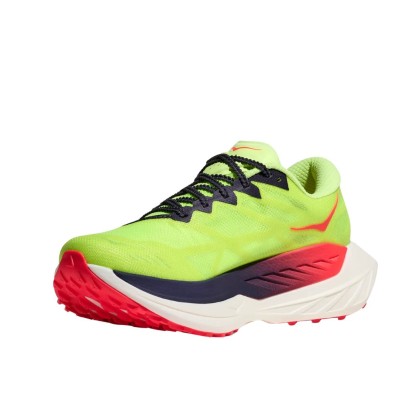 Zapatillas Hoka Rocket X Trail Hombre Neon Yuzu Neon Flame para volar sobre la grava