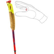 Bastones Leki Ultratrail FX. One SL Superlite (par) Bright Red/ Violet/ Neon Yellow agarre y empuñadura de corcho