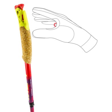 Bastones Leki Ultratrail FX. One (par) empuñadura corcho color rojo violeta negro