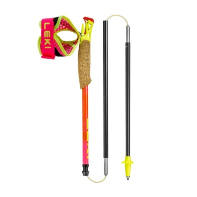 Bastones Leki Ultratrail FX. One Superlite (par) Neon Pink/ Pastel Orange/ Neon Yellow plegable