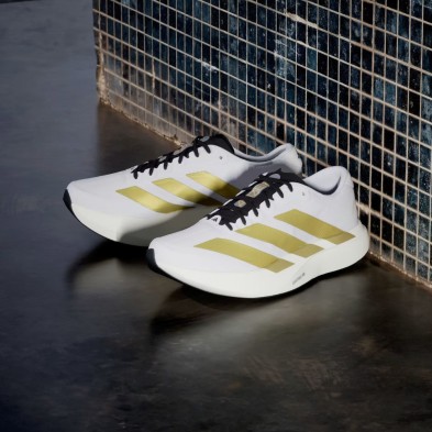 Zapatillas Adidas Adizero Evo SL Woven Hombre blanco dorado negro