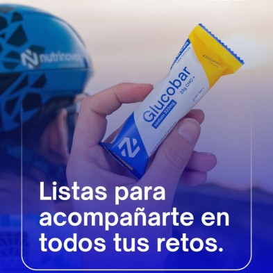Barrita Nutrinovex Glucobar Plátano con sodio fácil de comer con textura de gominola